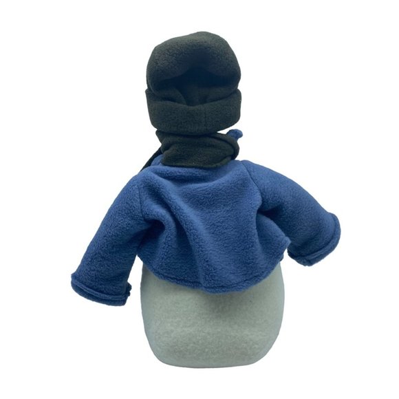 Snowman Hat Blue Coat Scarf Soft Plush Stuffed Toy 12" tall - Picture 2 of 3